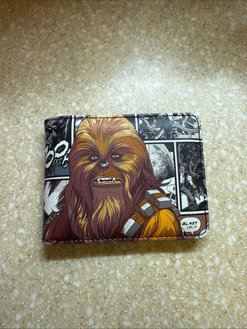 Star Wars Chewbacca Comic Bi-Fold Wallet - Brown & Gold Buckle Down Brand